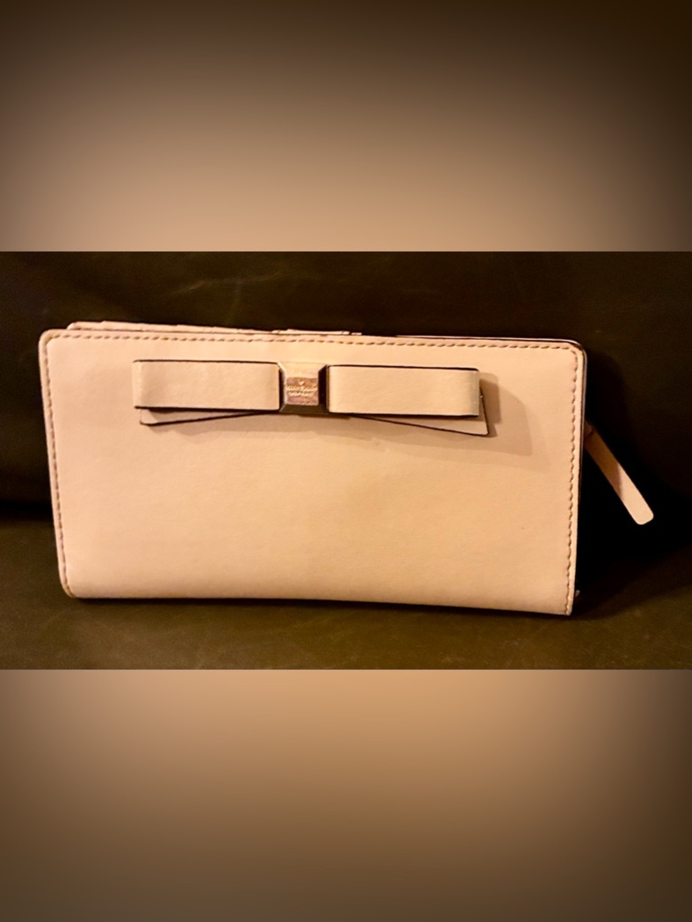 Kate Spade small Cream Leather Bow Accent Women's Wallet